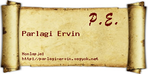 Parlagi Ervin névjegykártya